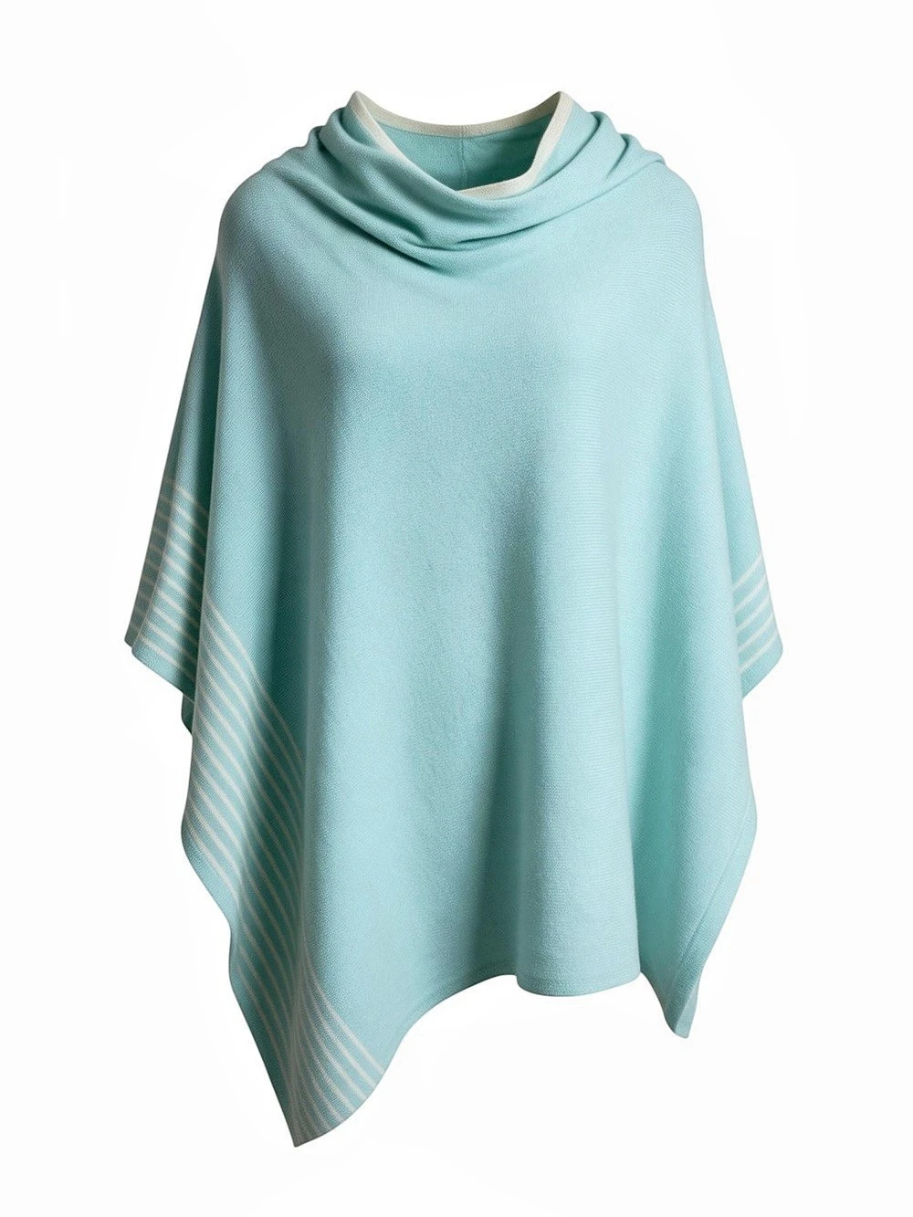vineyard vines Wool Cashmere Striped Poncho in Blue & White M/L